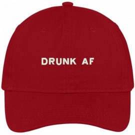Baseball Caps Drunk AF Embroidered Low Profile Cotton Cap Dad Hat - Red - CK12NEVEXQG $18.45