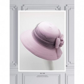 Sun Hats Women's Derby Cloche Hat Organza Church Wedding - Lilac/Black - C518QOGDLRG $28.07