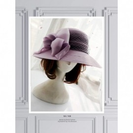 Sun Hats Women's Derby Cloche Hat Organza Church Wedding - Lilac/Black - C518QOGDLRG $28.07