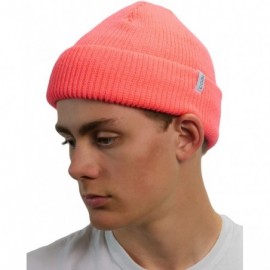 Skullies & Beanies mens the Frena Fine Knit Striped Beanie Hat - Melon - CX18WT98CQ3 $25.87