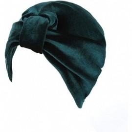 Skullies & Beanies Women Indian Style Velvet Turban Hat Bandana Chemo Head Wrap Muslim Headscarf (Green-2) - Green-2 - CH18LM...