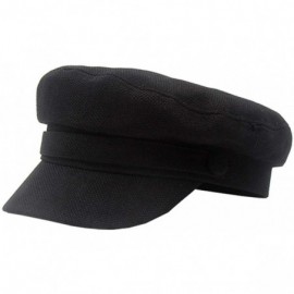 Newsboy Caps Linen Sailor Captain Caps Fiddle Skippers Breton Cap Newsboy - Black - C618R84UR0H $12.77