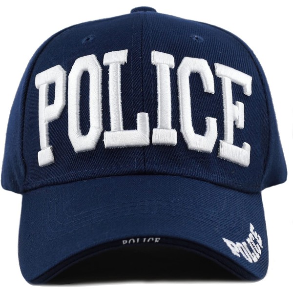 Baseball Caps Law Enforcement 3D Embroidered Baseball One Size Cap - 1. Big Police-navy - CO18ELUMTN5 $8.30