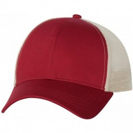 Baseball Caps Trucker Cap - 7070 - Adjustable - Red/ Oyster - CR11CYPVPBT $24.07