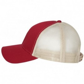 Baseball Caps Trucker Cap - 7070 - Adjustable - Red/ Oyster - CR11CYPVPBT $12.35