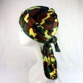 Skullies & Beanies Unique Style Men-s Camo Durag 360- 540-720 Waves Extra Long Tail Wide Straps Silky Du-RAG - Green-1 - C218...