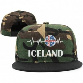 Baseball Caps Unisex Soccer Heartbeat I Love Iceland Cotton Denim Baseball Hat Adjustable - Aarmy Green - CK18EOWUWE7 $14.30