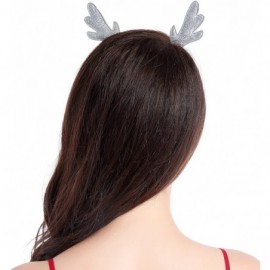 Headbands Christmas Headband Glitter Antlers Cat Ears Holiday Cosplay Party Costume - Silver - Antlers - CT12NSKRBJ4 $7.31