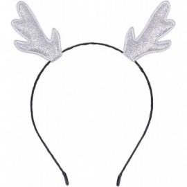 Headbands Christmas Headband Glitter Antlers Cat Ears Holiday Cosplay Party Costume - Silver - Antlers - CT12NSKRBJ4 $7.31