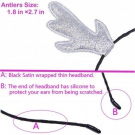 Headbands Christmas Headband Glitter Antlers Cat Ears Holiday Cosplay Party Costume - Silver - Antlers - CT12NSKRBJ4 $7.31