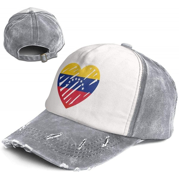 Cowboy Hats Love Flag of Venezuela Trend Printing Cowboy Hat Fashion Baseball Cap for Men and Women Black and White - Gray - ...