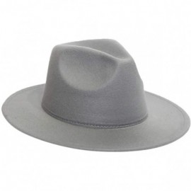 Fedoras Women's Wide Brimmed Wool Felt Floppy Hat Vintage Women Warm Fedora Hats Jazz Hat Caps - Gray - C6193952L40 $20.17