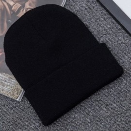 Skullies & Beanies Women's Winter Wool Cap Hip hop Knitting Skull hat - Owl Black - CQ12OCD30UX $15.07