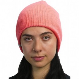 Skullies & Beanies mens the Frena Fine Knit Striped Beanie Hat - Melon - CX18WT98CQ3 $25.87