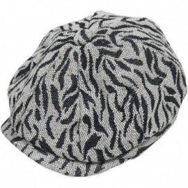 Newsboy Caps Unisex Mens Women Snap Brim Beret Newsboy Cap Tweed Winter Warm Cabbie Ivy Hat - Zebra-stripe - CX12NEN8AWG $17.32