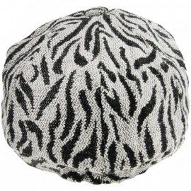 Newsboy Caps Unisex Mens Women Snap Brim Beret Newsboy Cap Tweed Winter Warm Cabbie Ivy Hat - Zebra-stripe - CX12NEN8AWG $17.32