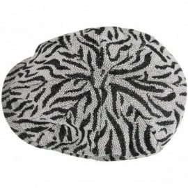 Newsboy Caps Unisex Mens Women Snap Brim Beret Newsboy Cap Tweed Winter Warm Cabbie Ivy Hat - Zebra-stripe - CX12NEN8AWG $17.32