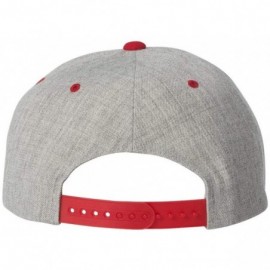 Baseball Caps Classics Flat Bill Snapback Cap - 6089M - Heather/Red - CP12EGADQ7J $10.39