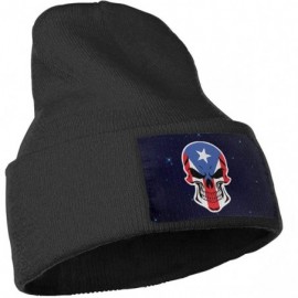 Skullies & Beanies Puerto Rican Flag Skull Men Women Knit Hats Stretchy & Soft Beanie Cap Hat Beanie - Black - C618LXESQTN $1...