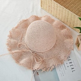 Sun Hats Manual Weave Crochet Hook Straw Boater Sun Hat - Navy - CH18SELRNXL $23.85