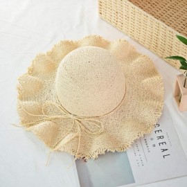 Sun Hats Manual Weave Crochet Hook Straw Boater Sun Hat - Navy - CH18SELRNXL $23.85