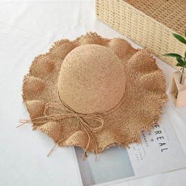 Sun Hats Manual Weave Crochet Hook Straw Boater Sun Hat - Navy - CH18SELRNXL $23.85