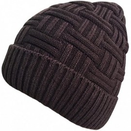 Skullies & Beanies Winter Warm Knitting Hats Wool Baggy Slouchy Beanie Hat Skull Cap - Coffee - CM187IY2YST $14.02