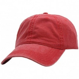 Baseball Caps Vintage Year Plain Washed Cotton Adjustable 6 Panel Dad Hat Baseball Cap - Red - CU12O3K3GZW $10.62