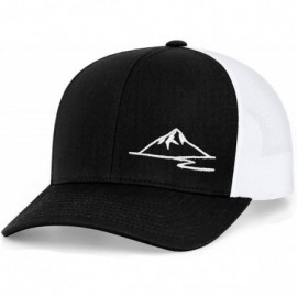 Baseball Caps Trucker Snapback Baseball Hat - Mountain - Black/White - CH18OIT9CRQ $17.03