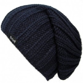 Skullies & Beanies Fall Winter Mens Slouchy Hat Beanie - Navy Blue - CM11CSZAAAT $26.32