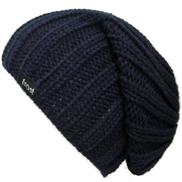 Skullies & Beanies Fall Winter Mens Slouchy Hat Beanie - Navy Blue - CM11CSZAAAT $16.59