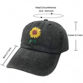 Baseball Caps Women's Cute Sunflower Baseball Cap Vintage Washed Adjustable Funny Hat - Sunflower - Black - CR18SS92XIH $12.90