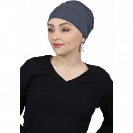 Skullies & Beanies Chemo Cap Bamboo Turban Cancer Headwear for Women Sleep Cap Beanie Hat Head Coverings 3 Seam - Charcoal - ...