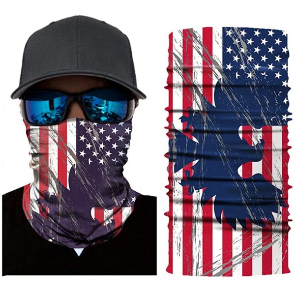 Balaclavas Seamless Bandana Headband Headwear Balaclava Head Wrap Scarf Neck - Eagle Usa Flag - C6197X2UWKZ $9.00