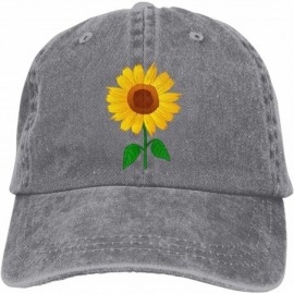 Baseball Caps Women's Cute Sunflower Baseball Cap Vintage Washed Adjustable Funny Hat - Sunflower - Gray - CT18Q8W8LAI $19.01