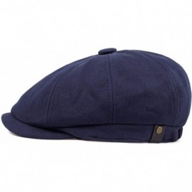 Newsboy Caps Newsboy hat Men Adjustable Newsboy Cap Cotton Autumn and Winter Driving hat Men's hat - Navy - C118Y42NY0O $16.08