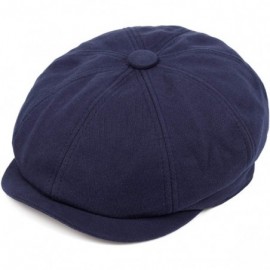 Newsboy Caps Newsboy hat Men Adjustable Newsboy Cap Cotton Autumn and Winter Driving hat Men's hat - Navy - C118Y42NY0O $16.08