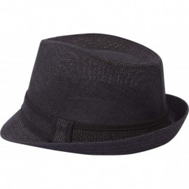 Fedoras Unisex Vintage Fedora Hat Classic Timeless Light Weight - 2120 - Black Black - CN18A0LZIG9 $14.48