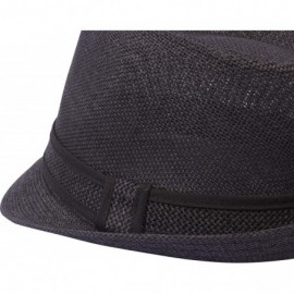 Fedoras Unisex Vintage Fedora Hat Classic Timeless Light Weight - 2120 - Black Black - CN18A0LZIG9 $14.48