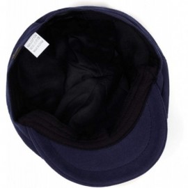 Newsboy Caps Newsboy hat Men Adjustable Newsboy Cap Cotton Autumn and Winter Driving hat Men's hat - Navy - C118Y42NY0O $26.09