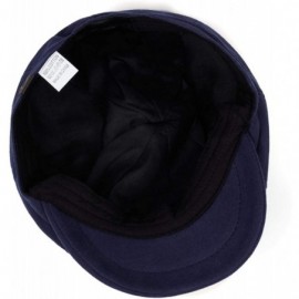 Newsboy Caps Newsboy hat Men Adjustable Newsboy Cap Cotton Autumn and Winter Driving hat Men's hat - Navy - C118Y42NY0O $16.08