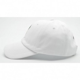 Baseball Caps Unisex Men Women Adjustable Cotton Baseball Cap Cactus Embroidered Plain Hat - White - CD18QLML4OZ $12.96