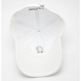 Baseball Caps Unisex Men Women Adjustable Cotton Baseball Cap Cactus Embroidered Plain Hat - White - CD18QLML4OZ $12.96