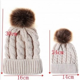 Skullies & Beanies Mom Baby Matching Crochet Knitt Beanies Hats Warm Winter Crochet Knit Wool Solid Color Caps for Women Boys...