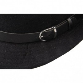 Fedoras Men's Formal Triby Fedora Hat Caps with Belts - Black - CO11AAOW9W3 $13.54