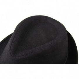 Fedoras Men's Formal Triby Fedora Hat Caps with Belts - Black - CO11AAOW9W3 $13.54