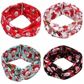 Headbands Knotted Headbands Christmas Headband - 4pack/red+black+white+green christmas headbands - CX18Y2XTRRD $15.51