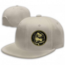 Baseball Caps Yellow Welder Welding Mens Snapback Flat Bill Baseball Cap Adjustable - Natural - C718Q957997 $11.32