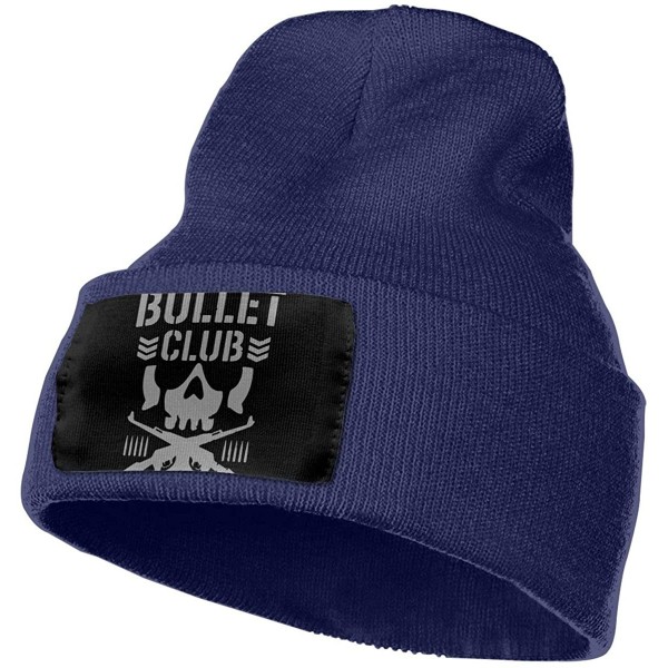 Skullies & Beanies Women & Men Bullet Club Winter Warm Beanie Hats Stretch Skull Ski Knit Hat Cap - Navy - CI18MGDSTCE $14.65