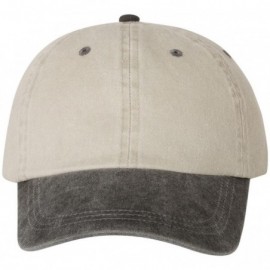 Baseball Caps Pigment Dyed Cotton Twill Cap - Beige/Black - C0185R5OUW0 $11.98
